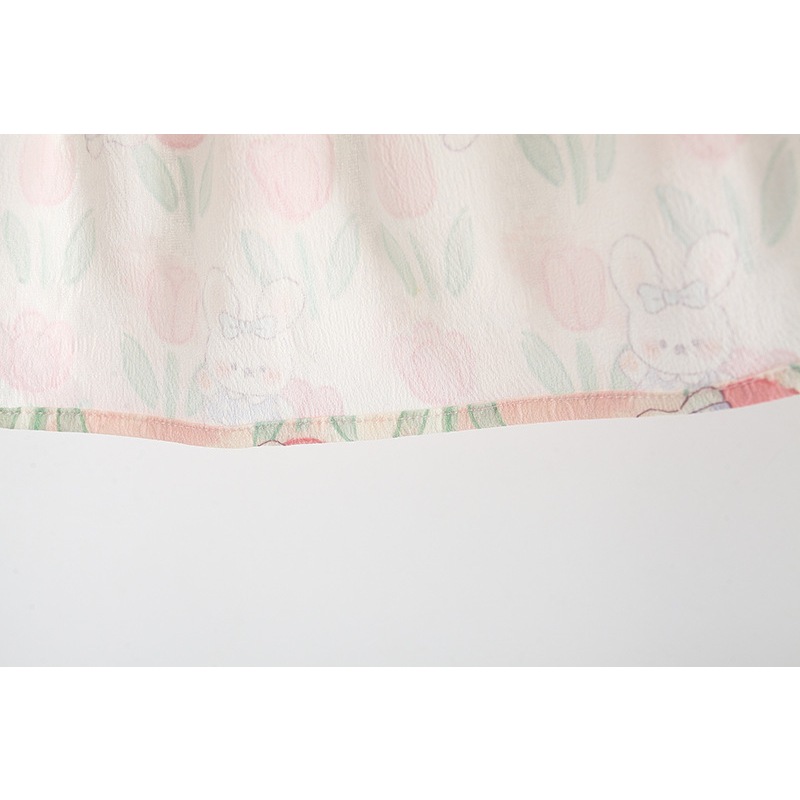 ฤดูร้อนใหม่หวานและน่ารักชุดเด็กผู้หญิง,สีชมพูดอกทิวลิปเด็กแขนกุดเสื้อผ้าสําหรับ 9 เดือนถึง 4 ปี - รูปที่ 7