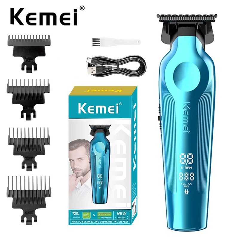 Kemei 2299 Professional Cordless Hair Trimmer Zero Gapped ปัตตาเลี่ยนตัดผมแบบชาร์จไฟได้ตัดผมไฟฟ้าเสร็จสิ้นเครื่องตัดผม