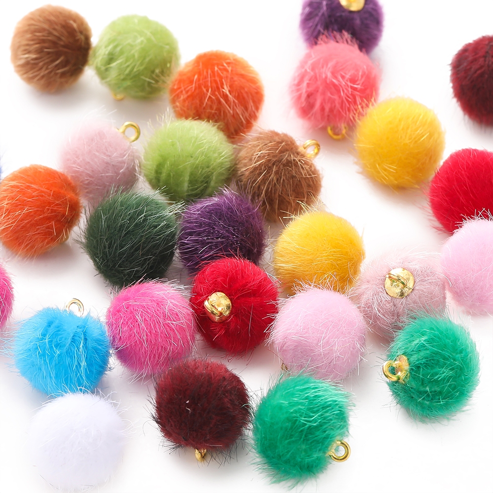 St. kunkka 5-10pcs 15 มม.โพลีเอสเตอร ์ ขนสัตว ์ Ball จี ้ สีสันแขวนจี ้ Handmade DIY อุปกรณ ์ เสริมผมต ่ างหูจี ้ วัสดุอุปกรณ ์ เสริม