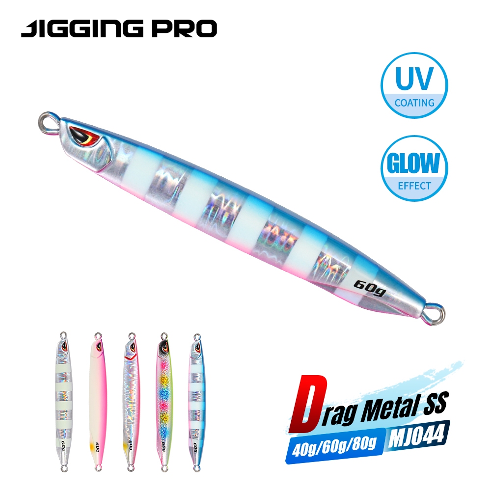 Jigging PRO ลากโลหะ Cast 40g 60g 80g โลหะ Jig Shore Jigging Lure ตกปลาทะเลเหยื่อตกปลาหล่อเหยื่อตกปลา