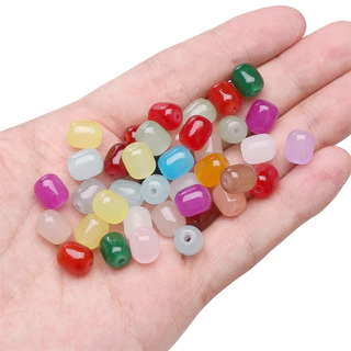 ลูกปัดแก้วทรงอินทผลัม 8x10mm 20 ชิ้น สำหรับ DIY งานเครื่องประดับทำสร้อยข้อมือและสร้อยคอ