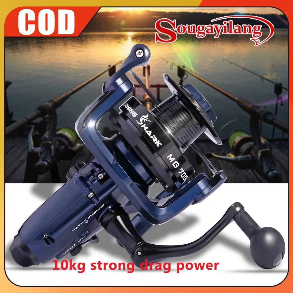 Sougayilang 7000 Spinning Fishing reel ปลาคาร์พตกปลา reel 13 + 1BB reel 4.7:1 ความเร็วสูง reel I0KG ลากที่แข็งแกร่ง power reel ซ้ายและขวามือเปลี่ยน reel สําหรับน้ําเค็มปลาคาร์พ