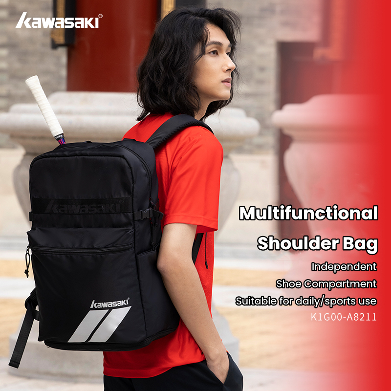 KAWASAKI กระเป๋าเป้สะพายหลังคาวาซากิกระเป๋าแบดมินตันมืออาชีพ K1G00-A8211&K2G00-C8247 กระเป๋าเป้สะพาย