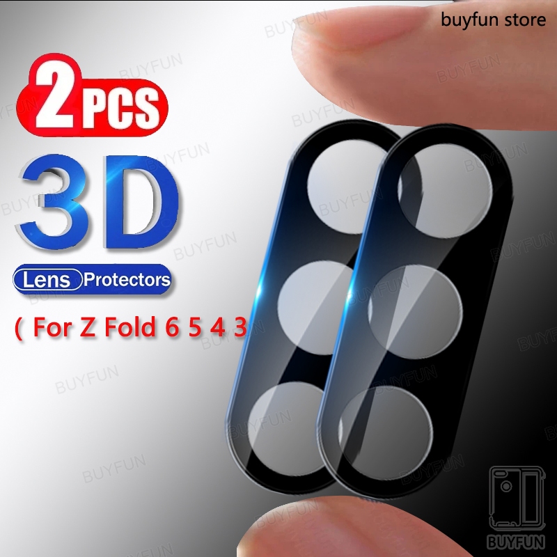 2 ชิ้น 3D กล้องป้องกันสําหรับ Samsung Galaxy Z พับ 6 5 4 3 5G zfold6 fold6 fold4 fold3 fold5 กลับเลนส์ฟิล์มแก้ว