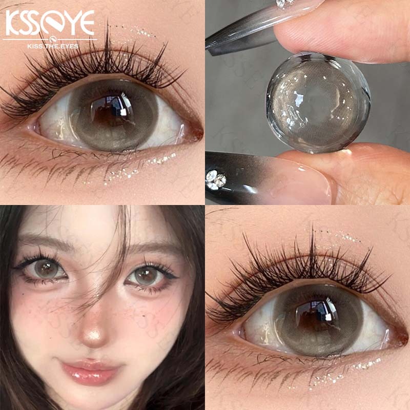 KSSEYE คอนแทคเลนส์สี 2 ชิ้น เลนส์นุ่ม สีน้ำตาล สีฟ้า 14.5MM ตาโต เกรดการใช้งาน 1 ปี (0.00-8.00)
