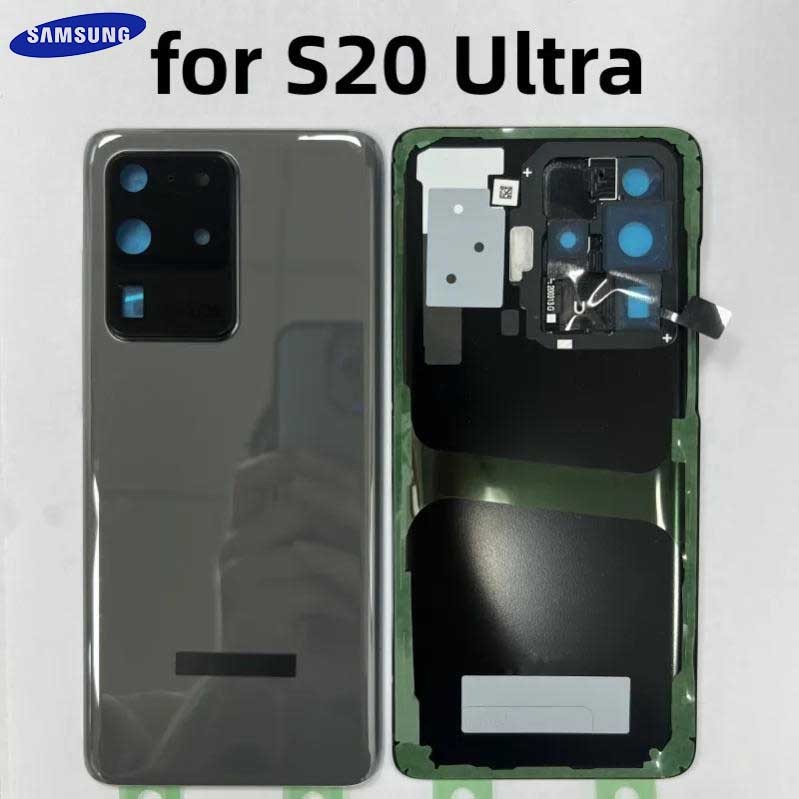 Original คุณภาพสูงกระจกด้านหลังสําหรับ Samsung Galaxy S20 Ultra G988 G988B ฝาครอบแบตเตอรี่ด้านหลังประตูกันน้ําและโลโก้