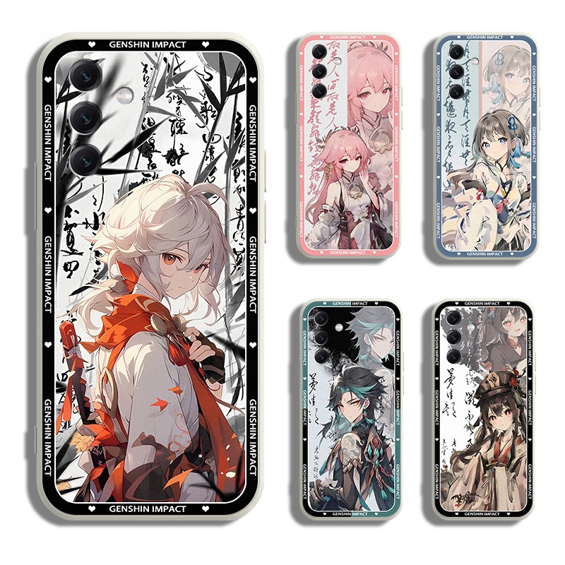 Samsung A15 A35 A55 A25 A05 A05S M14 A03 CORE J7 A8 Plus Prime Cover Genshin Impact Hu Tao Yae Miko Kazuha Soft Case