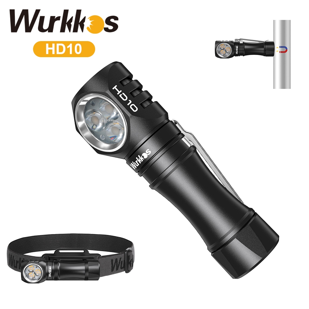 Wurkkos HD10 3xCSP2323 USB-C ชาร ์ จ 1200LM TIR มินิไฟฉายมุมขวา