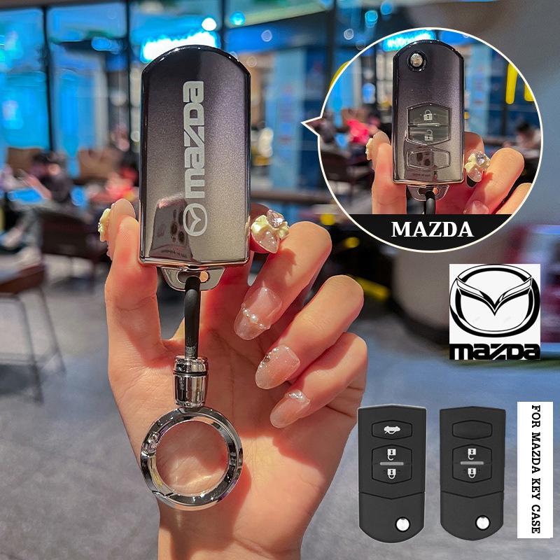 2/3 ปุ ่ มTPU Key Coverผู ้ ถือพวงกุญแจสําหรับMazda 2/3/5/6/RX8/MX5/CX3/CX5/CX5/CX7 Remote Key Case