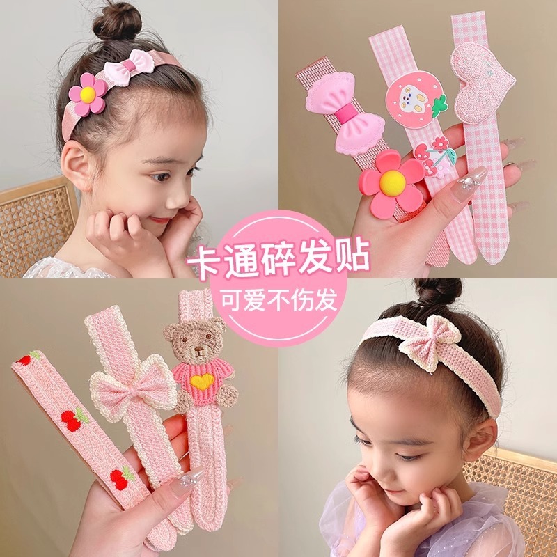 เกาหลี Magic Paste แถบคาดศีรษะสําหรับผู ้ หญิง Bangs Sticky Paste Hairbands น ่ ารัก Headwear