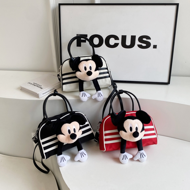 กระเป๋าถือสุภาพสตรี Mickey กระเป๋าสะพายไหล่สีตัดกันกระเป๋าสะพายข้าง