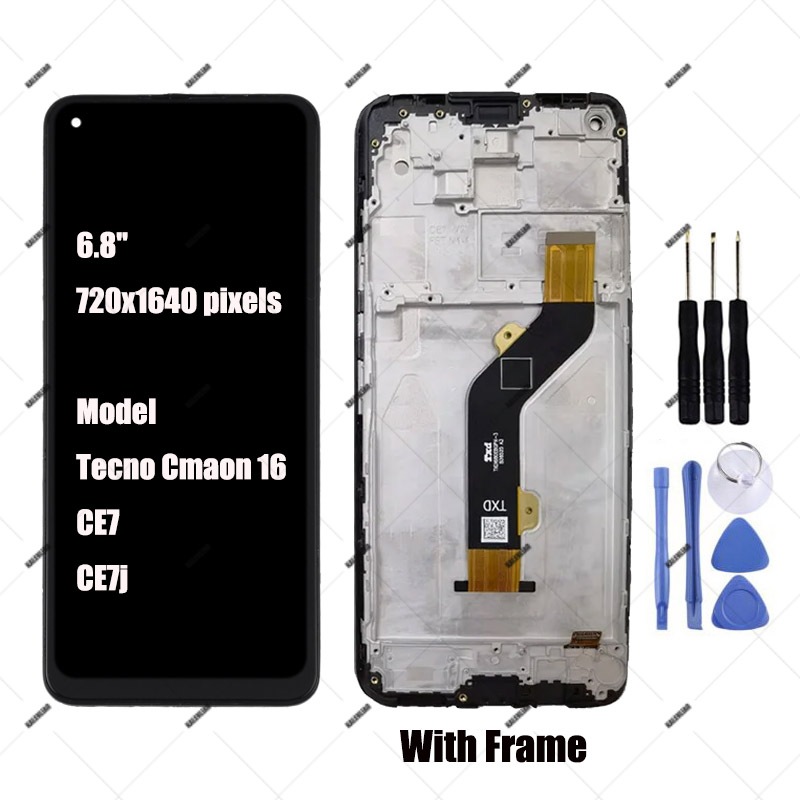 สําหรับ Tecno Camon 16 CE7 CE7j CE9h จอแสดงผล LCD Touch Screen Digitizer 6.8 "