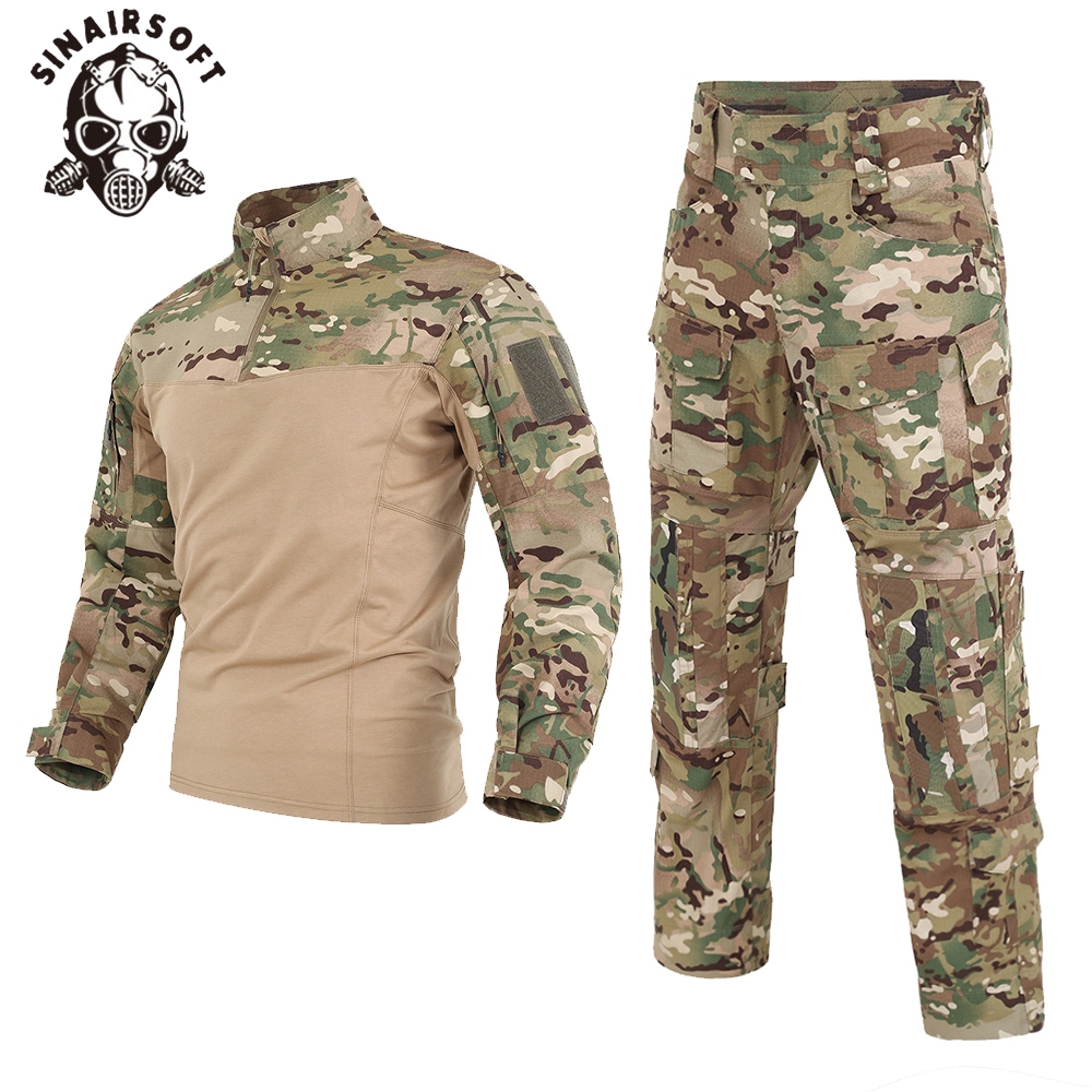 SINAIRSOFT Tactical Gen2 Camo เสื้อยืดแขนยาวชุดกลางแจ้ง BDU ชุดกีฬา G2 Combat Training Suit