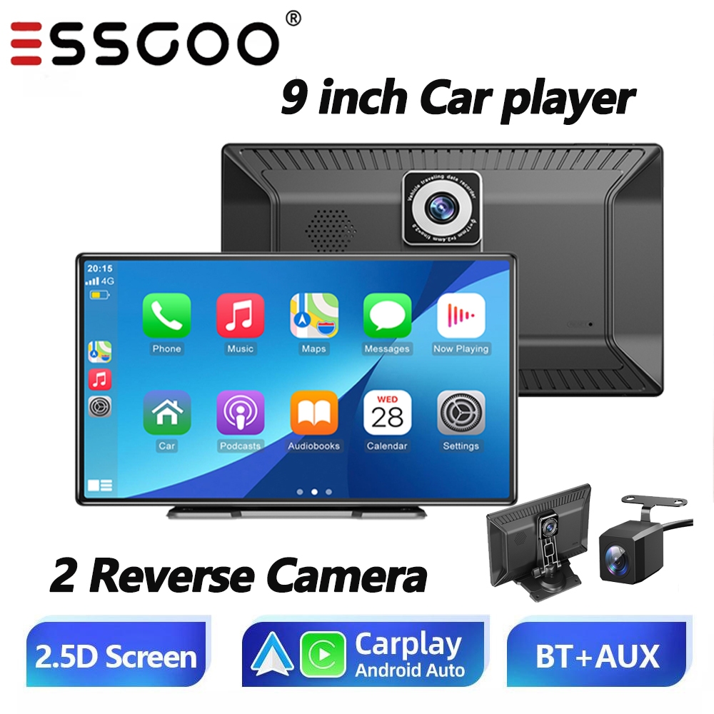 ESSGOO ยูนิเวอร์แซ 9 นิ้วรถวิทยุมัลติมีเดียวิดีโอไร้สาย Carplay Android Auto Airplay Mirrorlink บลูท
