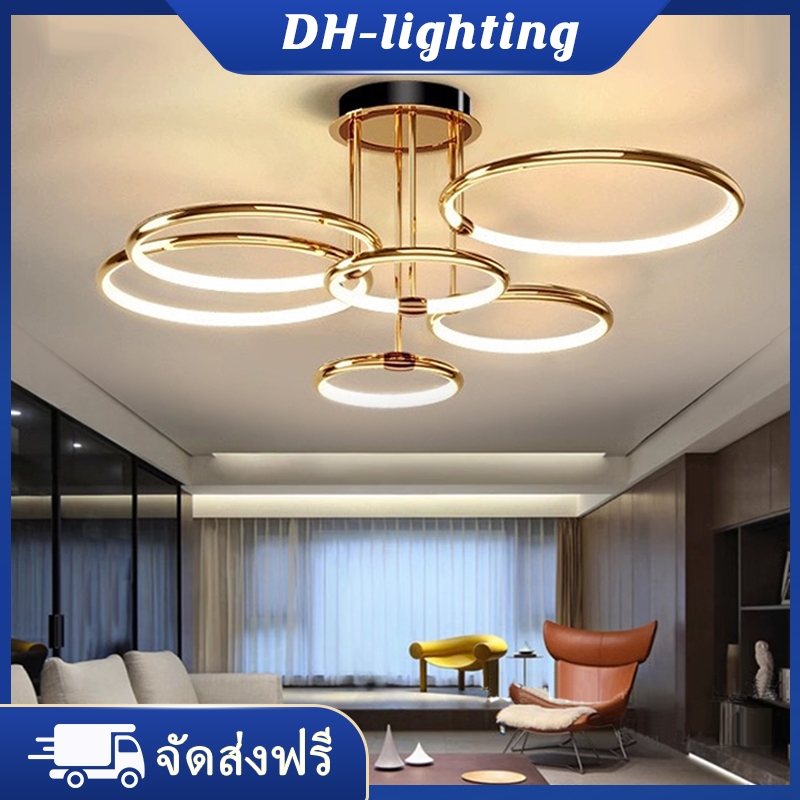 ไฟห้องนั่งเล่น ความคิดสร้างสรรค์ที่ทันสมัย ห้องนอน โคมไฟวงกลม โคมไฟเพดาน LED โคมไฟระย้าห้องรับประทานอาหาร