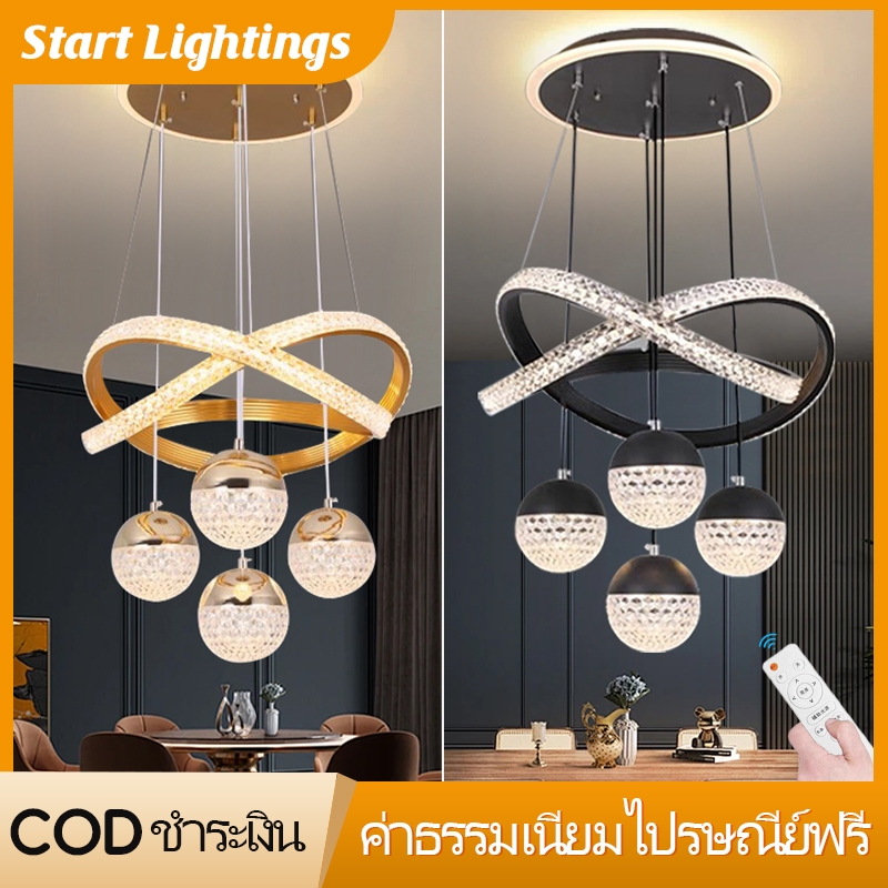 โคมระย้าห้องนั่งเล่นห้องนอนทันสมัยไฟตกแต่งโต๊ะรับประทานอาหารกลมโคมไฟบาร์
