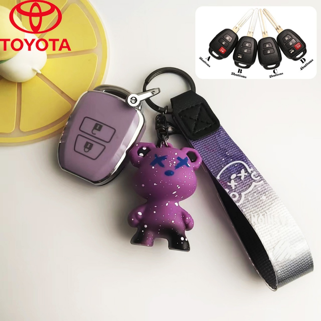 ฝาครอบกุญแจรถโตโยต ้ า 2/3/4ปุ ่ มเหมาะสําหรับVios/Yaris/Commuter/พวงกุญแจหมีAtiv - รูปที่ 6