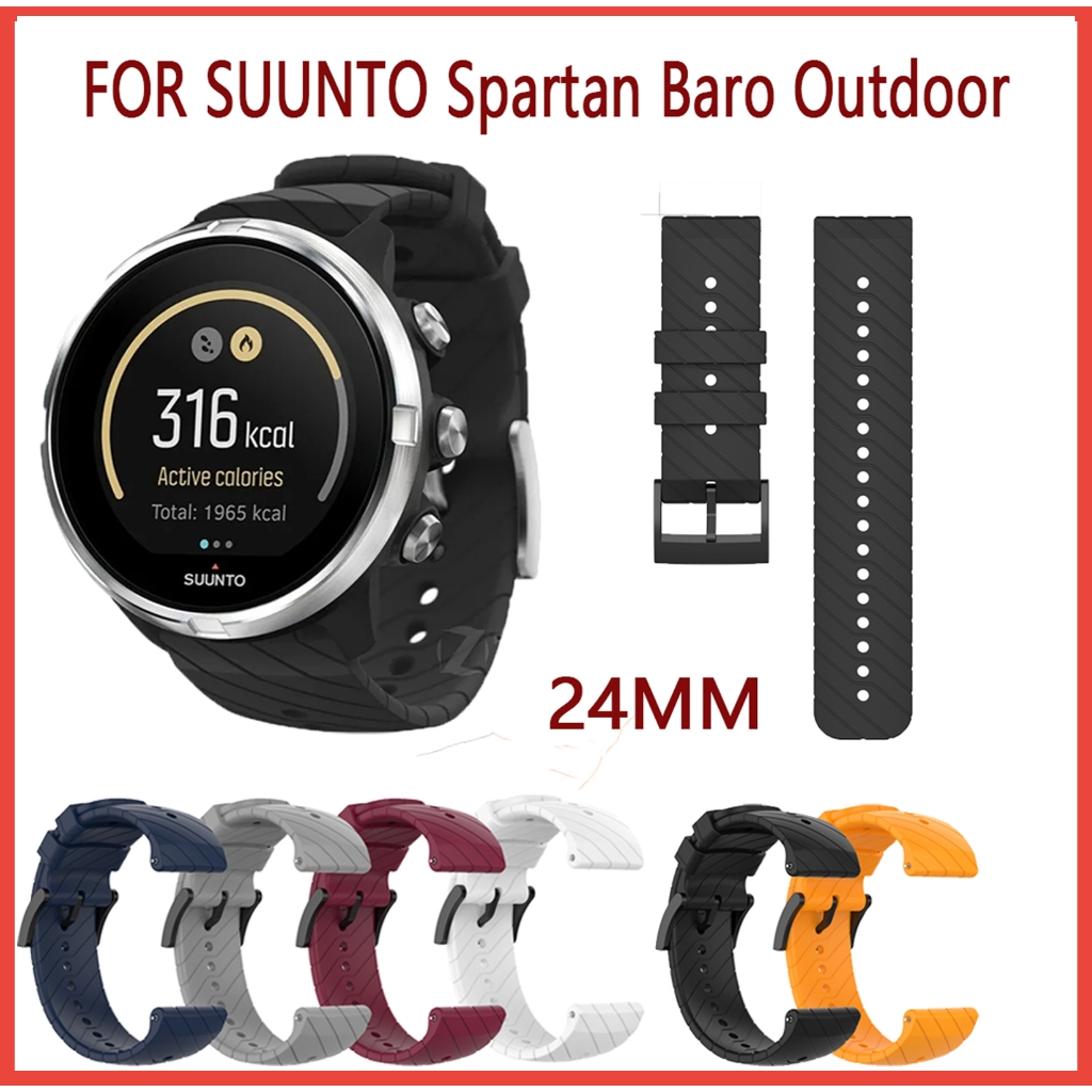 24 มม.ซิลิโคนนาฬิกา SUUNTO Spartan Baro กลางแจ้งสายรัดเปลี่ยนสายรัดข้อมือสําหรับ SUUNTO D5 สร้อยข้อมือกีฬา SmartWatch Band