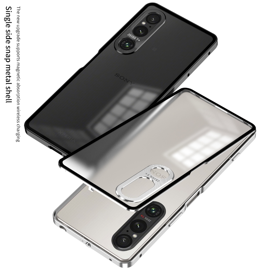 อลูมิเนียมกรอบโลหะกันชนสําหรับ Sony Xperia 1 VI V IV 5G กรณีอะคริลิคปกหลังกล้องเลนส์ Protector กรณี Funda ปลอก Capa