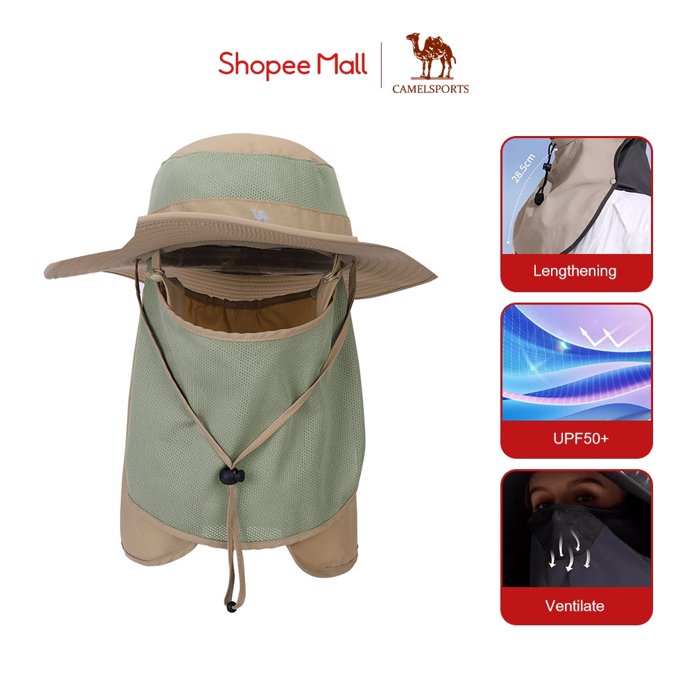 CAMEL SPORTS หมวกปีกกว้าง ป้องกันรังสียูวี ถอดออกได้ สําหรับผู้ชาย ผู้หญิง เดินป่า ตั้งแคมป์ ตกปลา – โปรปัง
