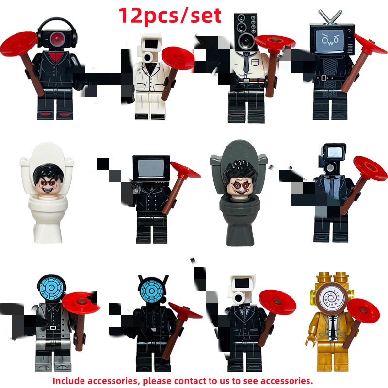 12pcs Multiverse Titan นาฬิกา man กล้อง man Skibidi ห้องน้ํา Minifigures Building Blocks อุปกรณ์เสริมเด็กประกอบของเล่น