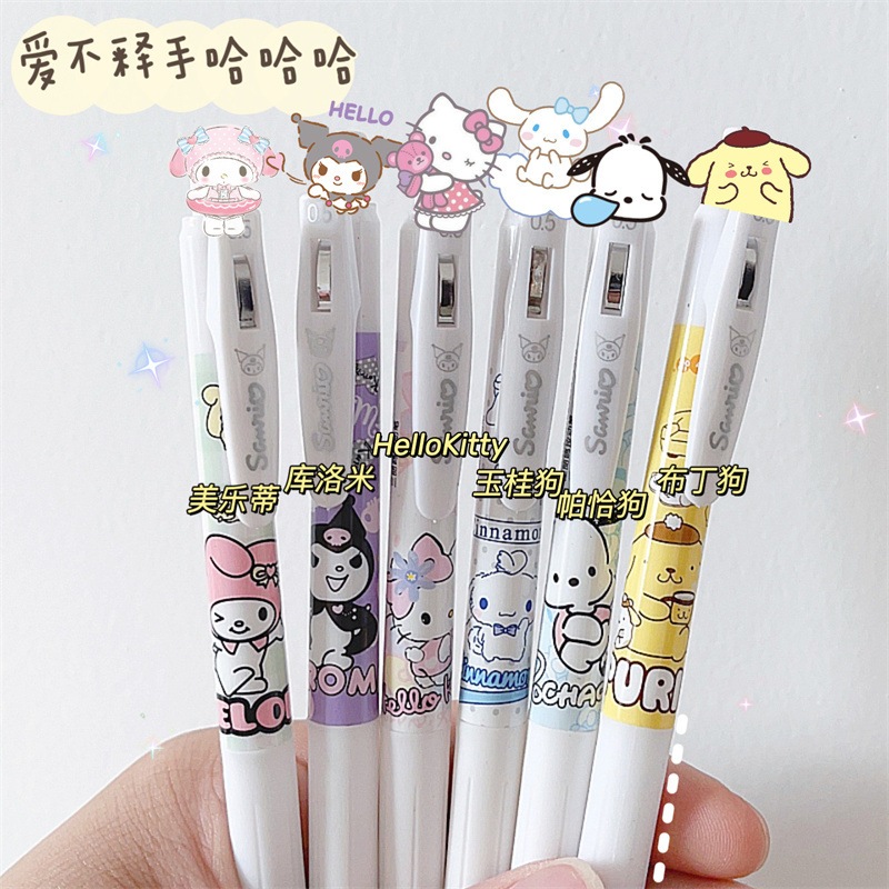 Sanrio Pochacco ปากกาเจลนักเรียนปากกาการ ์ ตูน 0.5 มม.หมึกสีดําสร ้ างสรรค ์ เครื ่ องมือเขียนเครื ่ องเขียน