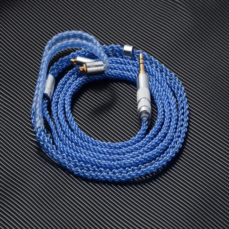 8 Strand 152 Core Braided Silver Plated หูฟังอัพเกรดสาย MMCX 2Pin หูฟังสีชมพูลวดสีฟ้า