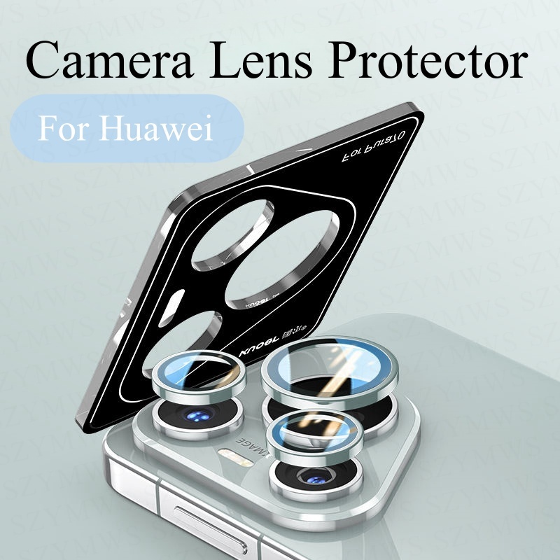 ตัวป้องกันเลนส์กล้องโลหะสําหรับ Huawei Pura 70 Pro Pura 70 Ultra 70+ วงแหวนเลนส์โลหะพร้อมกระจกนิรภัย