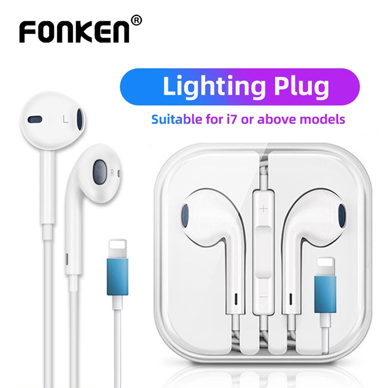 Fonken หูฟังอินเอียร์สเตอริโอ 3.5 มม. พร้อมไมโครโฟน สําหรับ Samsung Huawei iP