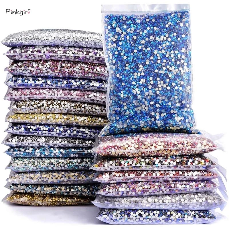 2000 ชิ ้ น 2 มิลลิเมตรหลากสีเรซิ ่ น Rhinestones Flatback สําหรับผู ้ หญิงคริสตัลประกายอะคริลิค Strass Appliques สําหรับ DIY Craft ทําอุปกรณ ์
