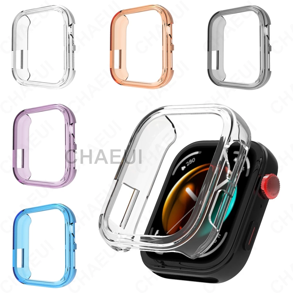เคสซิลิโคนเปลือกป้องกันครึ่งฝาครอบอุปกรณ์เสริมสําหรับ Huawei Watch Fit 3 4 5 Pro