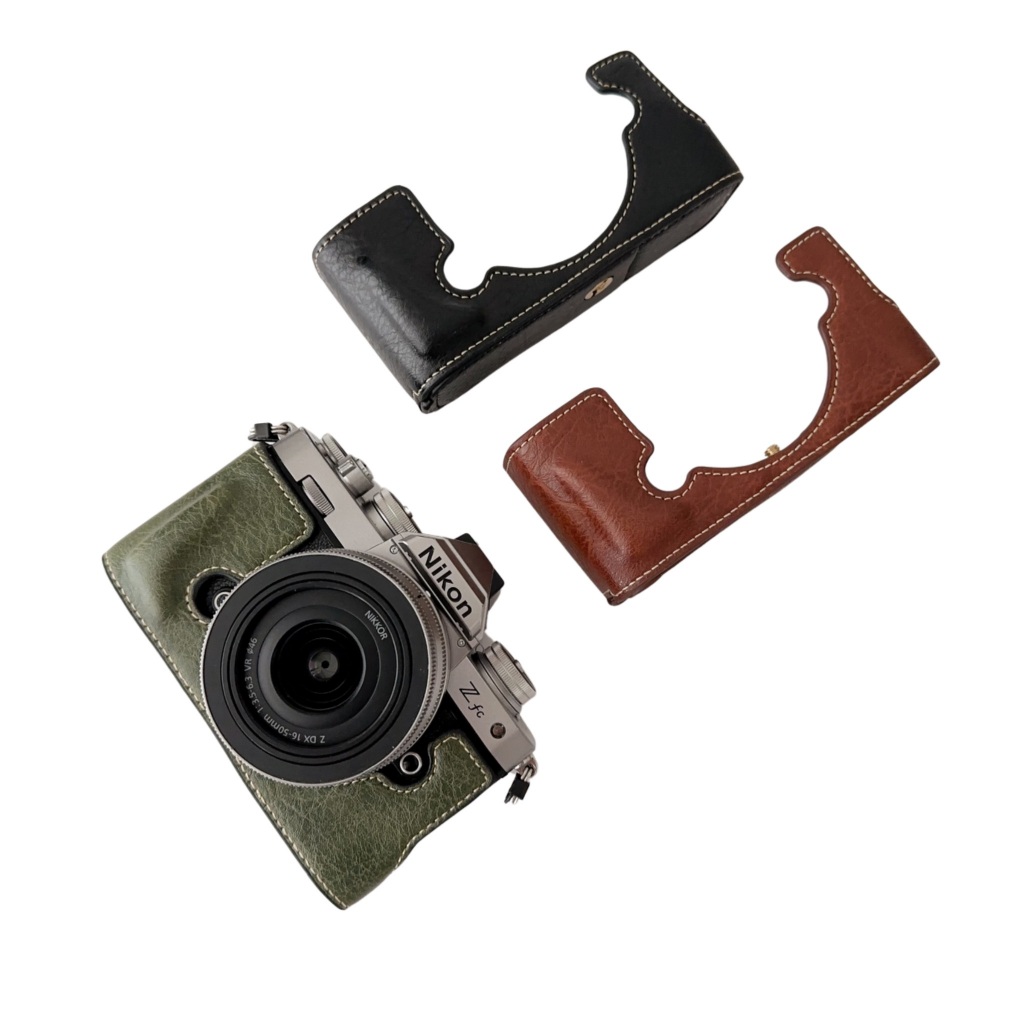 Zfc PU หนังครึ ่ งกรณีกระเป ๋ าสําหรับ Nikon Z fc กล ้ องเปิดด ้ านล ่ าง
