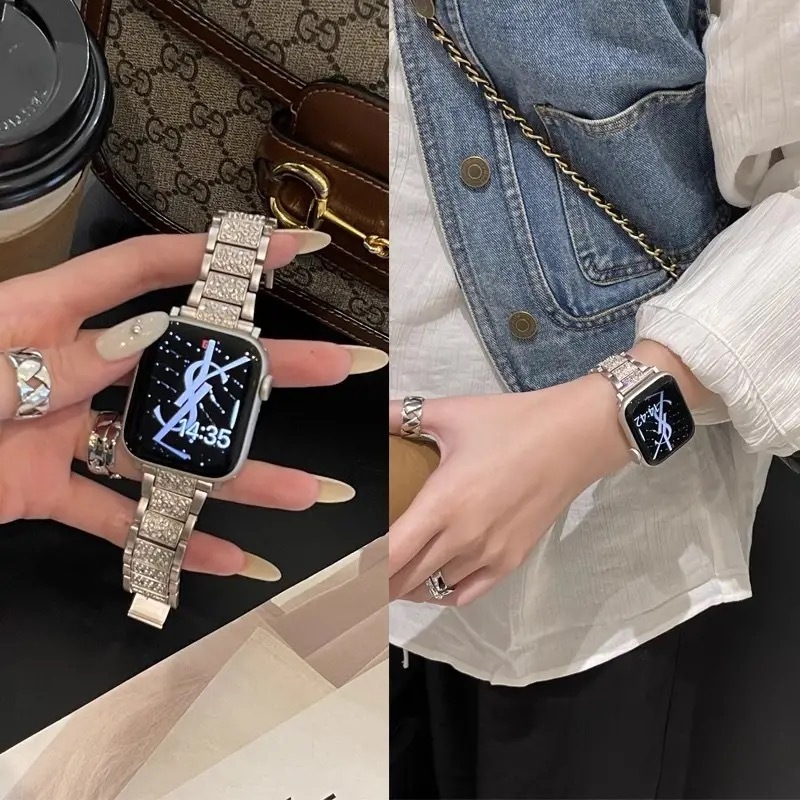 บลิง สายเพชรสําหรับ แอปเปิล ดู 46มม.40มม.41มม.42มม.44มม.45มม.38มม.49มม.อัลตร้าผู้หญิงสร้อยข้อมือโลหะเข็มขัดสําหรับ ฉันดู ชุด 10 9 8 7 กับ 6 5 4 3วง