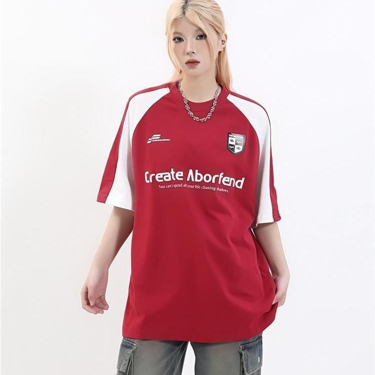 Luna shop Oversized Tshirt เสื้อยืดสไตล์เรโทรสไตล์อเมริกันสตรีท