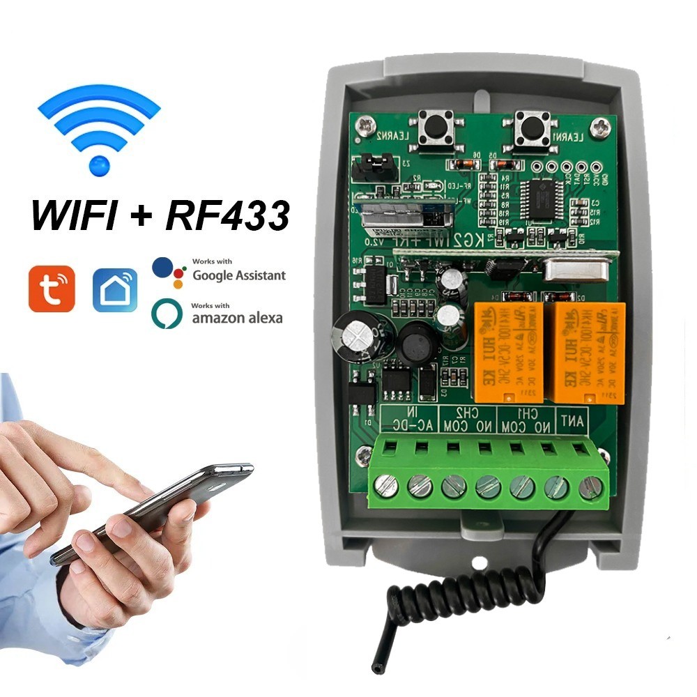 Tuya Smart Life Wifi ประตูเปิด Controller สําหรับ SMC 5326 8dip สวิทช์ 433 mhz รีโมทคอนโทรลประตูอัตโนมัติ