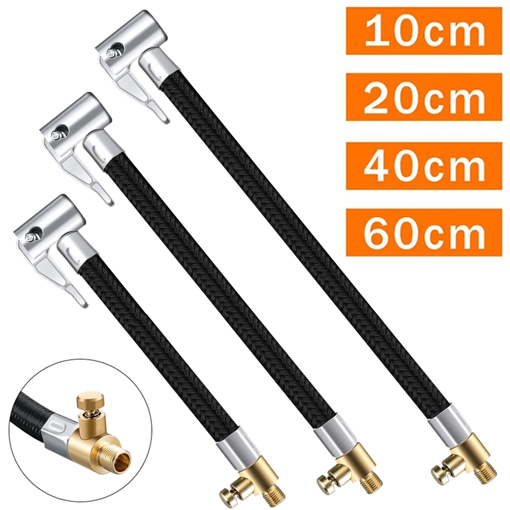 รถยาง Inflator ท่อขยายหลอดอะแดปเตอร์ 60/40/20/10 ซม.ปั๊มลมการเชื่อมต่อท่ออะแดปเตอร์ Inflatable Air Chuck ล็อคข้อต่อ