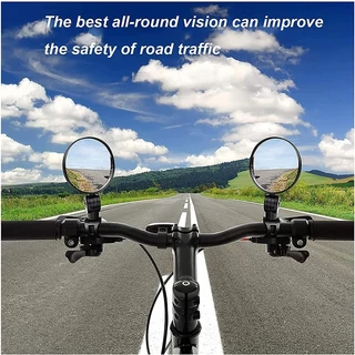 1/2pcs จักรยานเสริมกระจกมองหลังจักรยานHandlebar Mountมุมกว ้ างรอบกระจกนูนขี ่ จักรยานกระจกมองหลัง