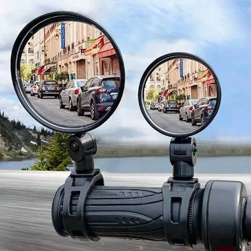 1/2pcs จักรยานเสริมกระจกมองหลังจักรยานHandlebar Mountมุมกว ้ างรอบกระจกนูนขี ่ จักรยานกระจกมองหลัง