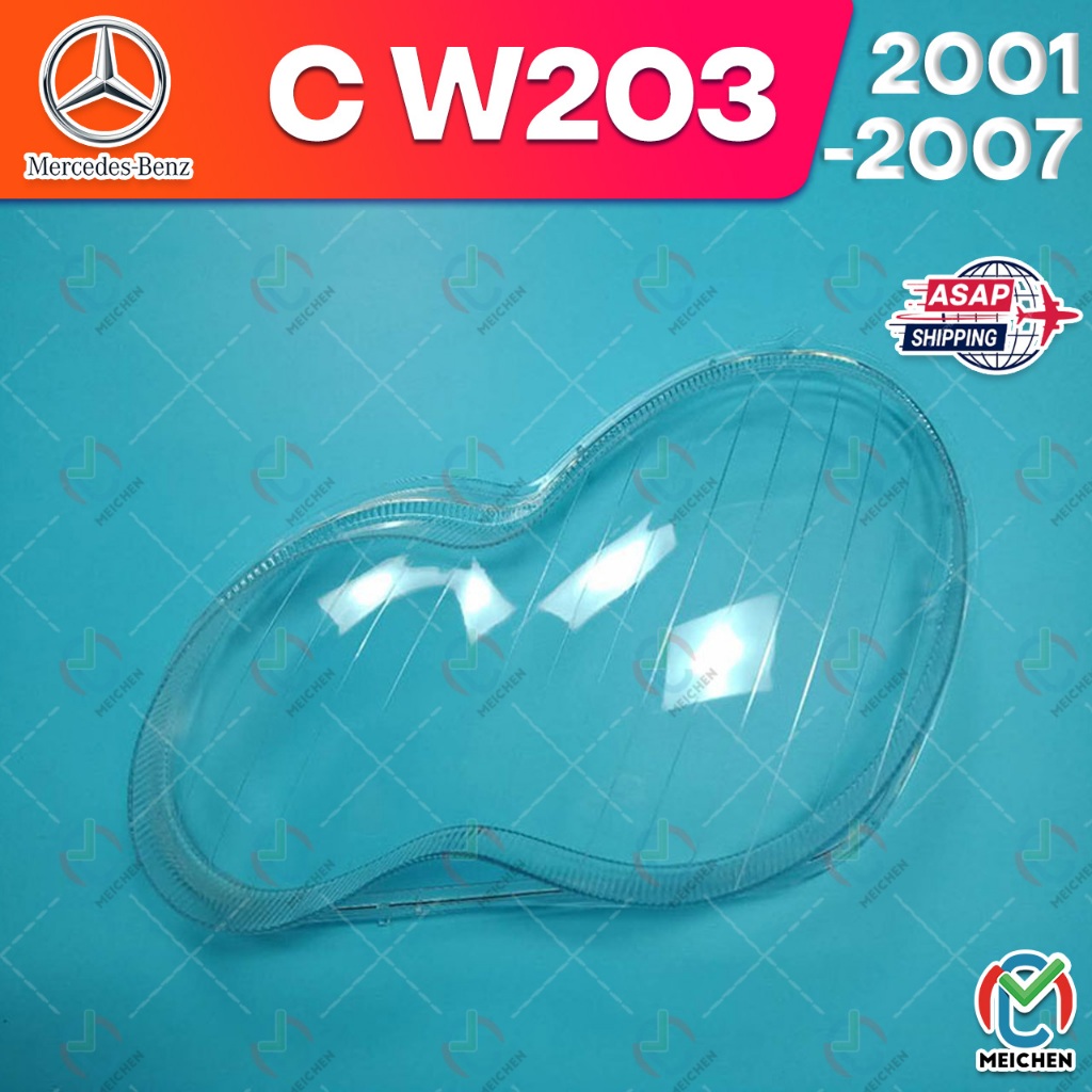 Mercedes Benz C W203 2001-2007 C180 C200 C230 C260 C280 เลนส์ไฟหน้า ฝาครอบไฟหน้า ไฟหน้ารถยนต์ ไฟหน้าสําหรับ ฝาครอบไฟหน้าตรงรุ่น ฝาครอบเลนส์  headlamp cover ไฟหน้า โคมไฟหน้า ฝาครอบเลนส์