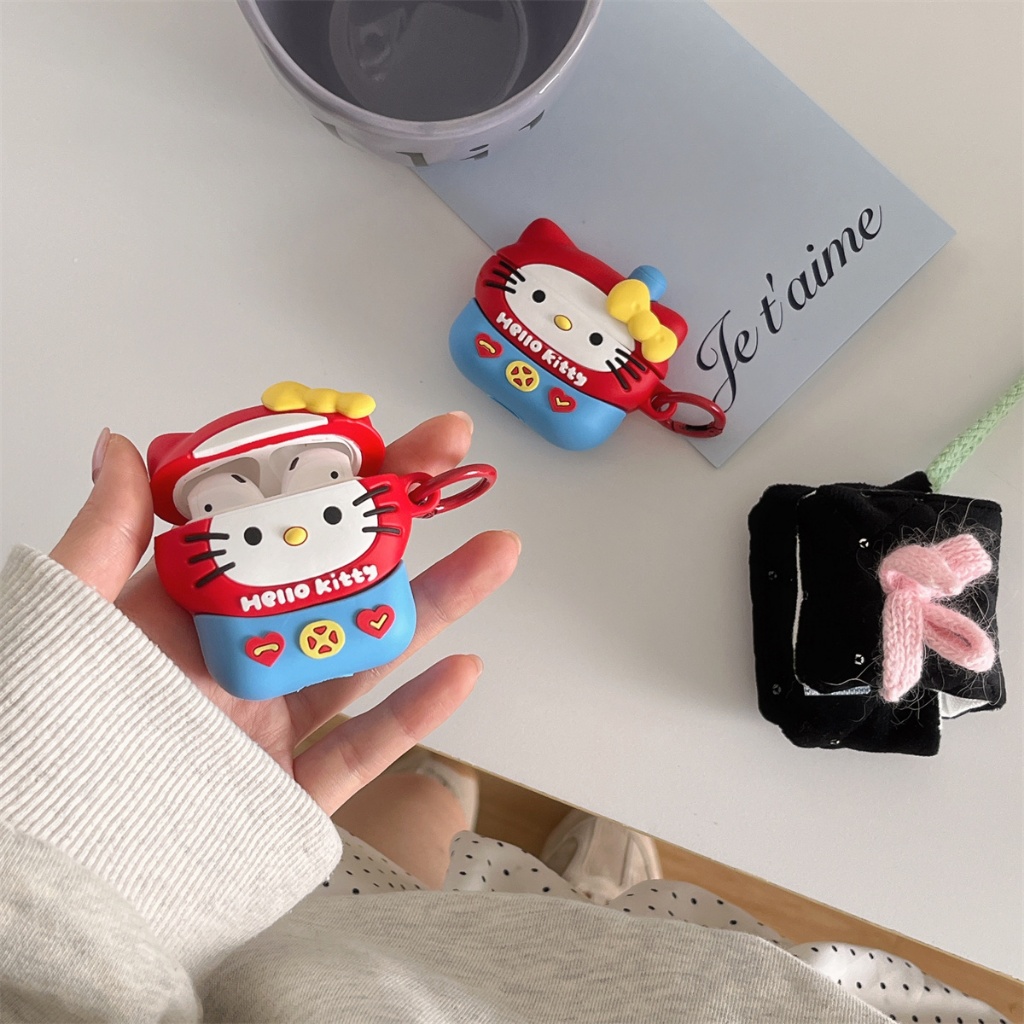 สําหรับ Apple AirPods 3 AirPods Pro2 pro AirPods 1/2 ซิลิโคน kitty Retro หูฟัง