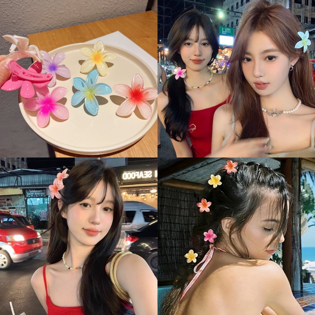 เยลลี่ขนาดใหญ่ ลีลาวดี ฮาวายกิ๊บชายหาดสไตล์เจ้าหญิงที่ละเอียดอ่อนสาวหวานพอร์ซเลนดอกไม้ฉลามคลิปไข่ดอกไม้ระเบิดแฟชั่นกิ๊บอุปกรณ์ผม