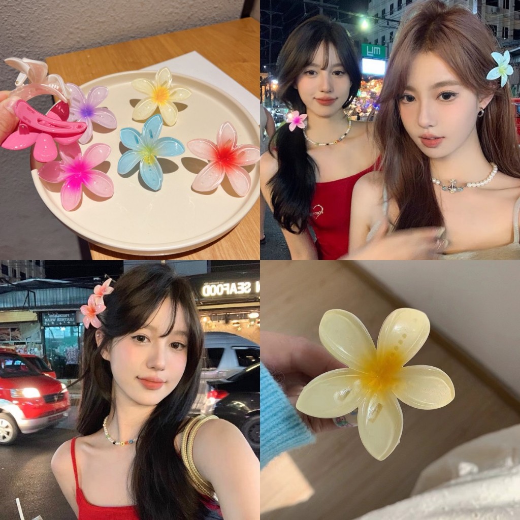 6ซม.เยลลี่ขนาดใหญ่ลีลาวดีฮาวายกิ๊บชายหาดสไตล์เจ้าหญิงที่ละเอียดอ่อนสาวหวานพอร์ซเลนดอกไม้ฉลามคลิปไข่ดอกไม้ระเบิดแฟชั่นกิ๊บอุปกรณ์ผม