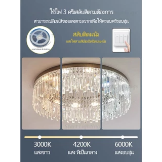 ห้องนอนโคมระย้าคริสตัลนอร์ดิกห้องนั่งเล่นโคมไฟเพดานวงกลมห้องรับประทานอาหารไฟจี้
