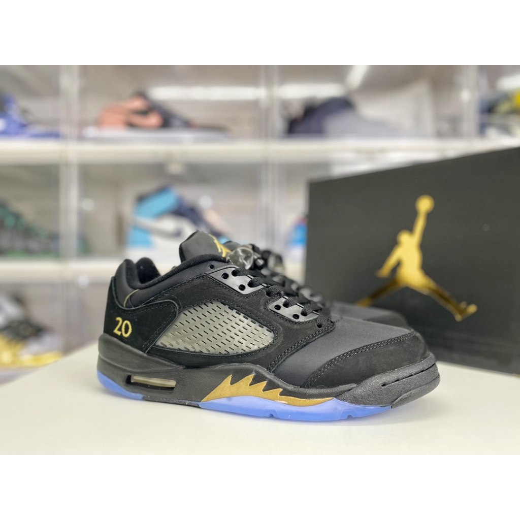 Air A/J 5 Retro Low "Wings" Black Gold DJ1094-001 Men Women Shoes Running Sneakers