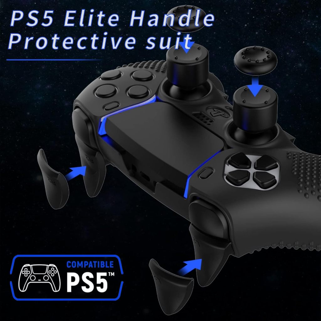 เคสป้องกันสําหรับ Playstation 5 Edge Controller, PS5 Controller ผิวสําหรับ Playstation 5 DualSense Wireless Edge Controller 4PCS Thumb Grip Caps + L2 R2 Trigger Extender