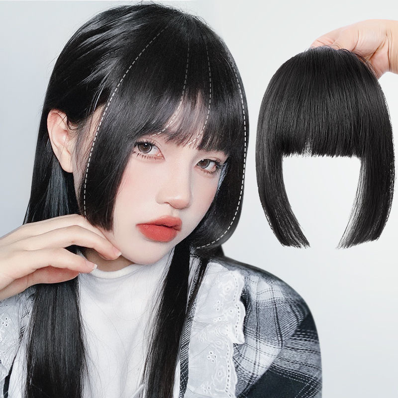 วิกผมเจ ้ าหญิงตัด Bangs วิกผมหญิงจําลองที ่ มองไม ่ เห ็ นต ่ อผม Traceless อุปกรณ ์ เสริมผม