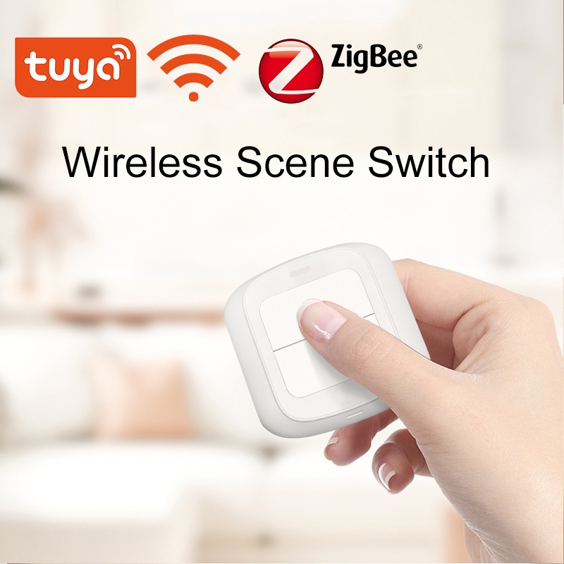 Tuya สมาร ์ ท WiFi/Zigbee 2GANG ฉากสวิทช ์ รีโมทคอนโทรลไร ้ สายสมาร ์ ทสวิทช ์ TUYA / Smart Life App Control