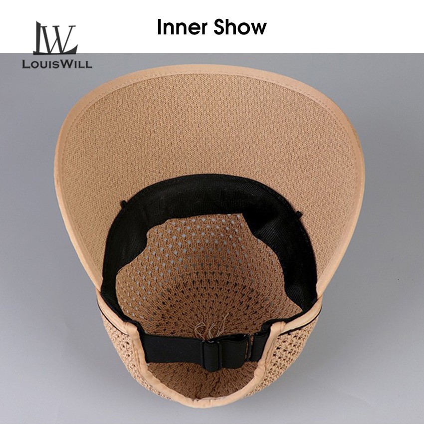 Louiswill ผู้หญิง Sun หมวกสตรีหมวกชายหาด Sun Visor หมวกสบายๆถักหมวกกันแดดหมวกชายหาดแบบพกพาขนาดใหญ่ Brim หมวกป้องกันแสงแดด UV ป้องกันหมวกฟางสําหรับฤดูร้อนกลางแจ้ง Tra - รูปที่ 6