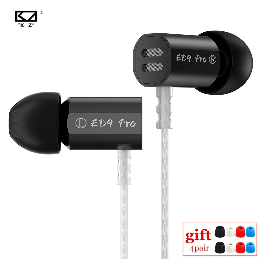 Kz ED9 PRO หัวฉีดหูฟังเบสหนักชุดหูฟังเพลงไข ้ HiFi โลหะผสมสังกะสีหูฟังโลหะใหม ่