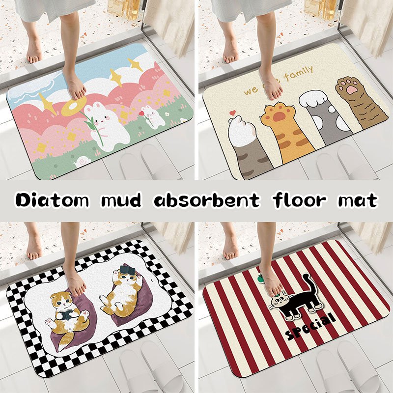 Diatom โคลนห ้ องน ้ ําการ ์ ตูนเบาะนุ ่ มห ้ องน ้ ําแผ ่ นดูดซับ